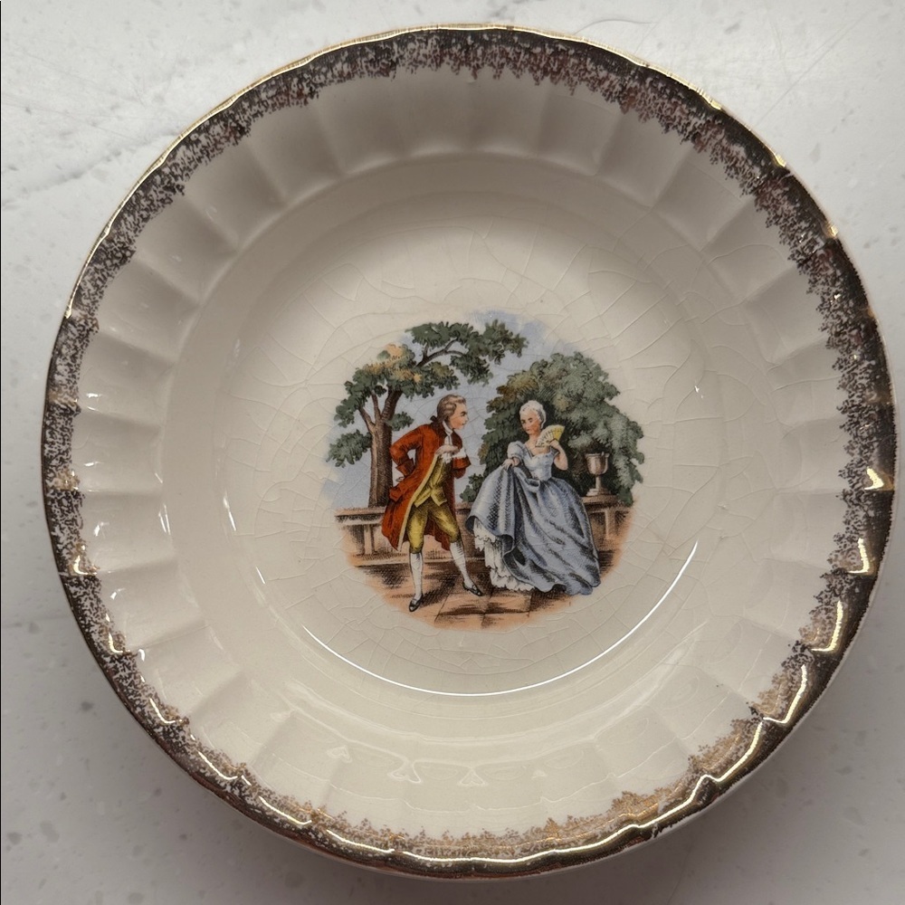 Vintage Cronin China Co. Courting Couple Berry Bowl – 5.5” [G]